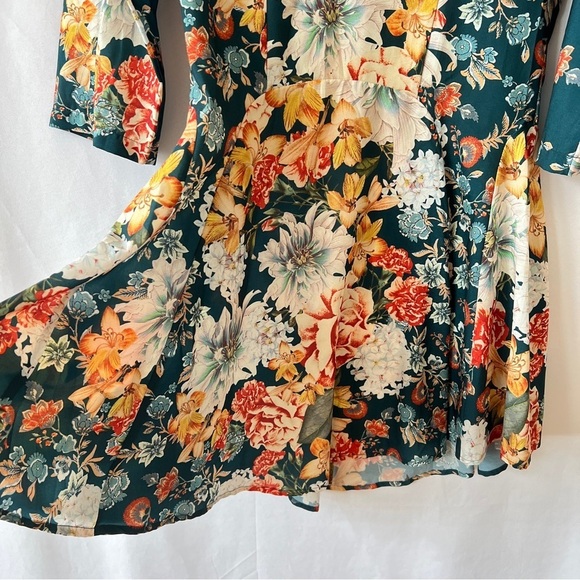 FARM RIO DRESS M FLORAL FIT & FLARE BOHEMIAN FESTIVAL WHIMSICAL FLOWY FEMININE - Picture 6 of 13